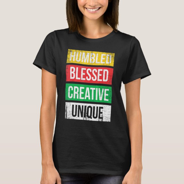 Camiseta Humbled Blessed Creative Unique For Pride African  (Frente)