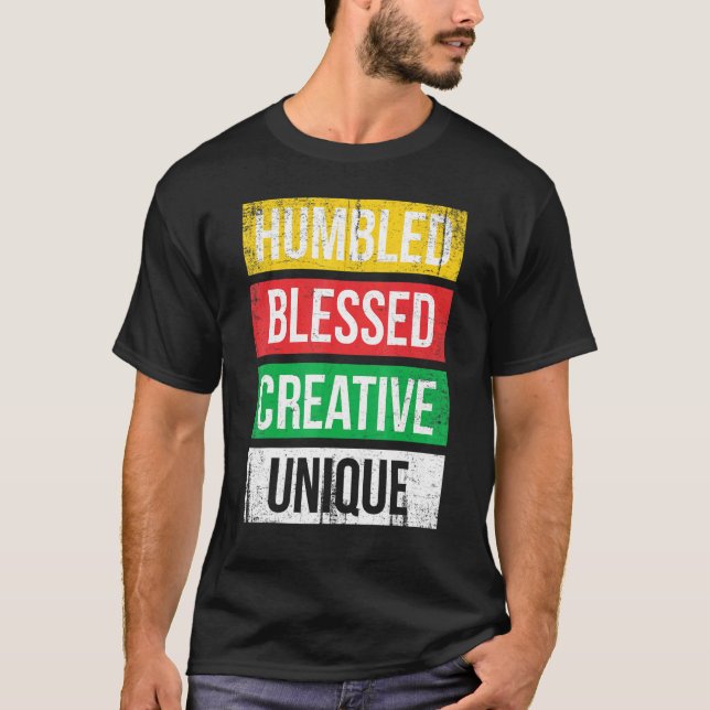 Camiseta Humbled Blessed Creative Unique For Pride African  (Frente)