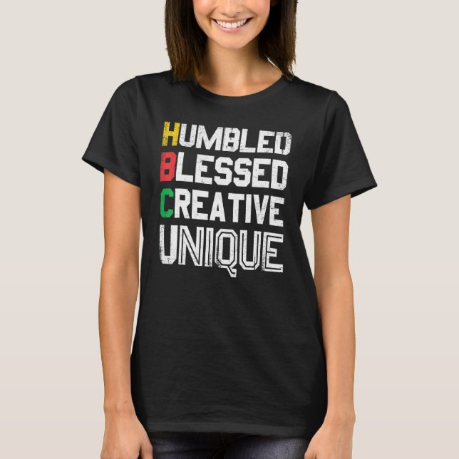 Camiseta Humbled Blessed Creative Unique For Pride African  (Frente)