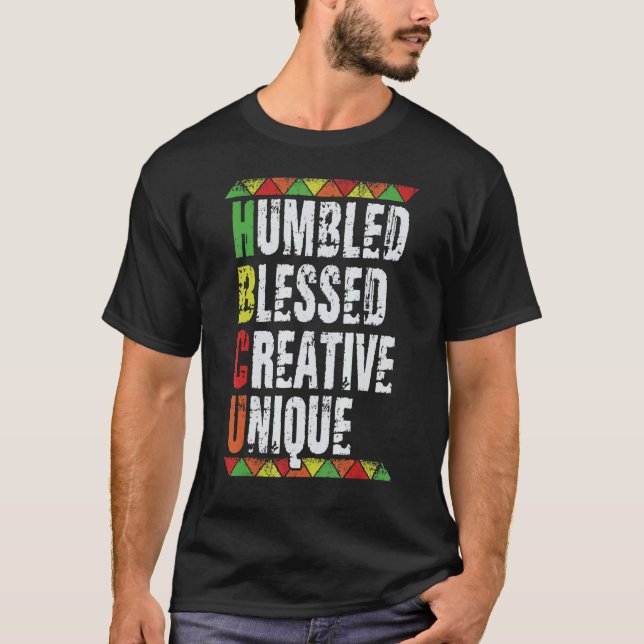 Camiseta Humbled Blessed Creative Unique HBCU Students Blac (Frente)