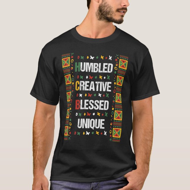 Camiseta Humbled Blessed Creative Unique HBCU Students Blac (Frente)