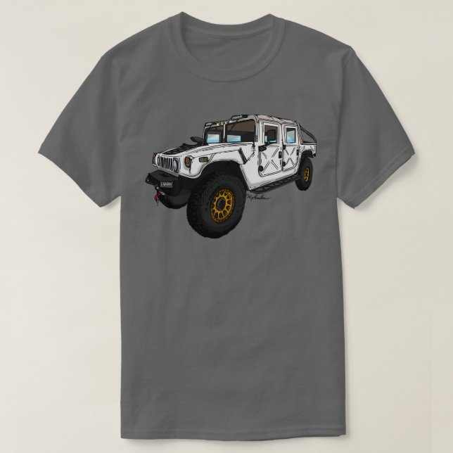 Camiseta Hummer H1 com rodas de método  (Frente do Design)