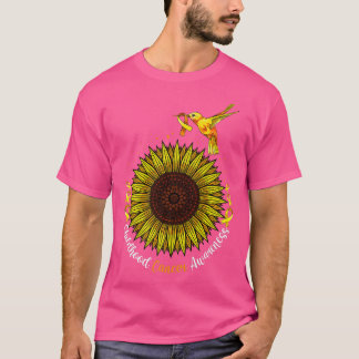 Camiseta Hummingbird Amarelo Cancer de Infância de Girassol