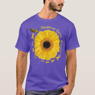 Camiseta Hummingbird Amarelo Cancer de Infância de Girassol