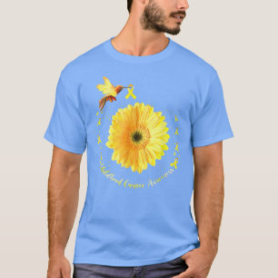 Camiseta Hummingbird Amarelo Cancer de Infância de Girassol