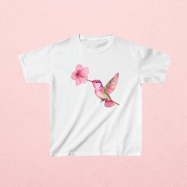 Camiseta Hummingbird com Flor de Hibiscus (Criador carregado)
