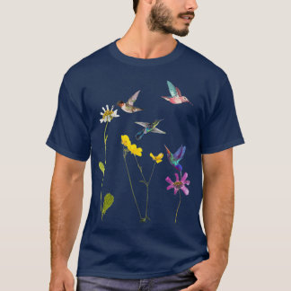 Camiseta Hummingbird e Flores