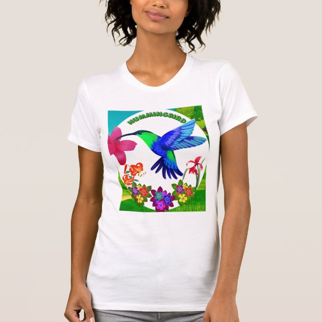Camiseta Hummingbird em meio à beleza da natureza,Asas Sere (Frente)