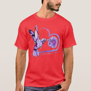 Camiseta Hummingbird Girassol Coração Pulmonar Hipertensão