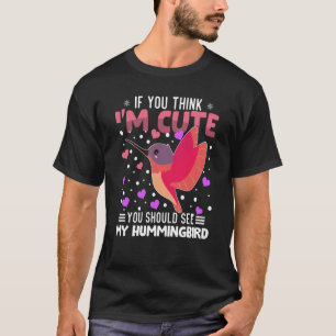 Camiseta Hummingbird Heart Dia de os namorados Animal Para