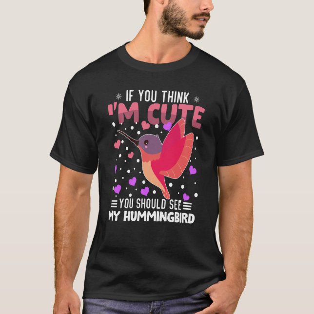Camiseta Hummingbird Heart Valentine's Day Animal For Women (Frente)