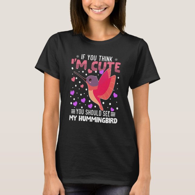 Camiseta Hummingbird Heart Valentine's Day Animal For Women (Frente)