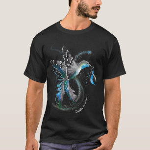 Camiseta Hummingbird Holding Cinza Azul Fita T1d Diabetes