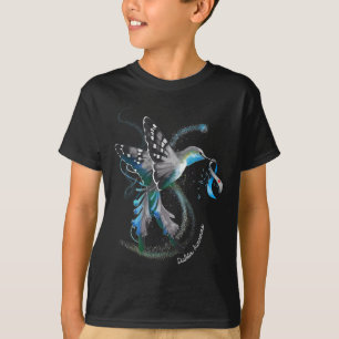 Camiseta Hummingbird Holding Cinza Azul Fita T1d Diabetes