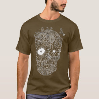 Camiseta Hummingbird human head skeleton Art