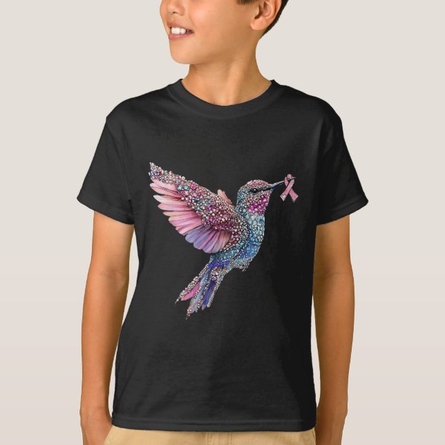 Camiseta Hummingbird Nk Ribbon Breve Sensibilização para o  (Frente)