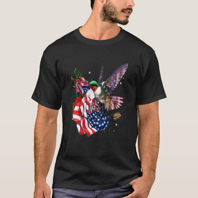 Camiseta Hummingbird Orud E Bandeira Rosa-Americana 4º De J (Frente)
