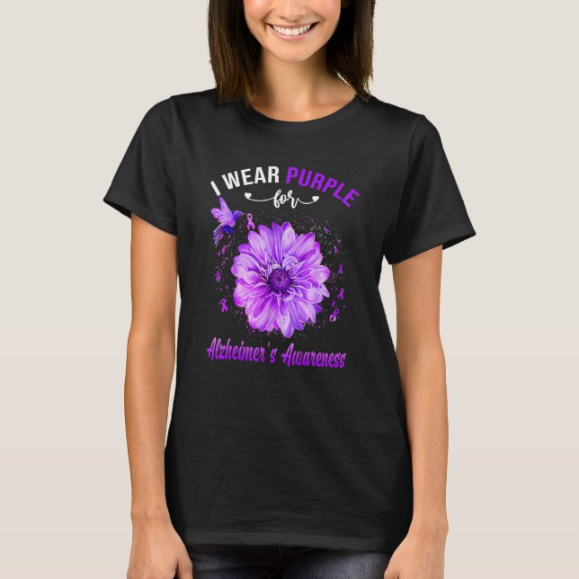 Camiseta Hummingbird Roxo Alzheimer (Frente)