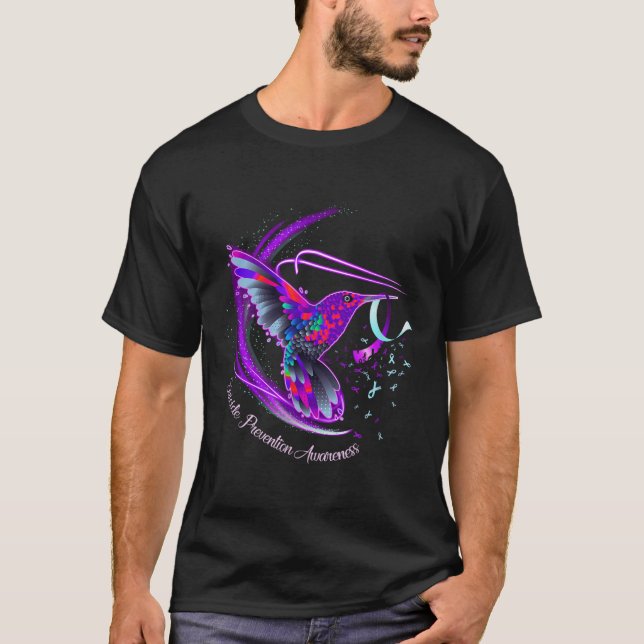 Camiseta Hummingbird Roxo Azul Fita Suicídio (Frente)