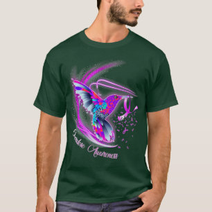 Camiseta Hummingbird Segurando Sobredosagem de Fita Roxa Aw
