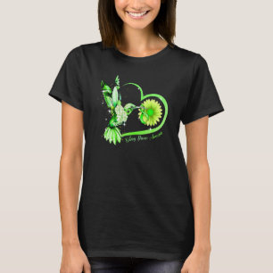 Camiseta Hummingbird Sunflower Heart Green Ribbon Rim Di