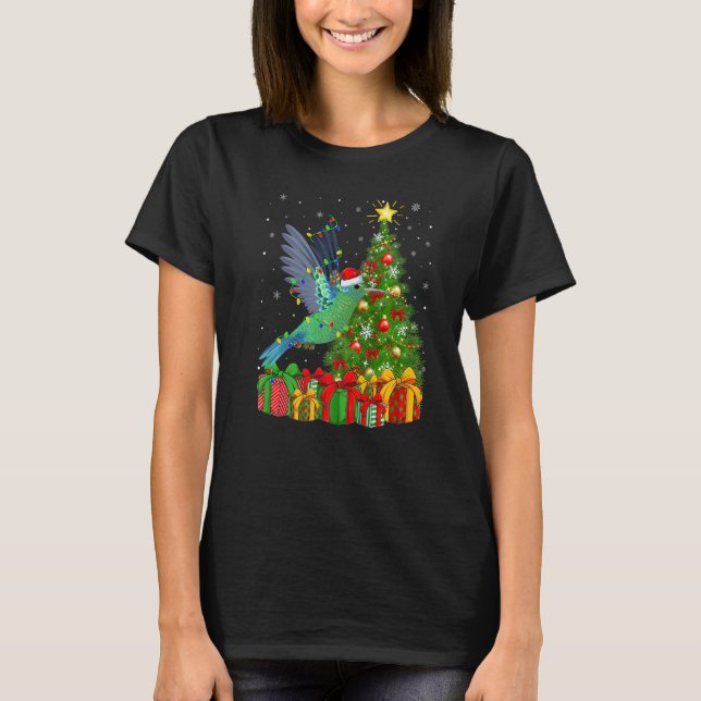 Camiseta Hummingbird  Xmas Holiday Santa Hummingbird Christ (Frente)