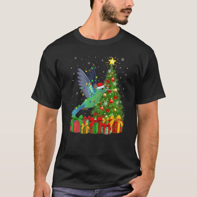 Camiseta Hummingbird  Xmas Holiday Santa Hummingbird Christ (Frente)