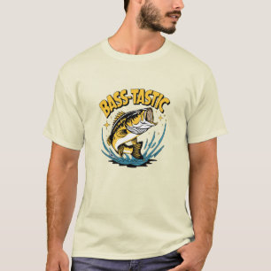 Camiseta Humor Água fresca Adorável: Arte de Peixe Bass