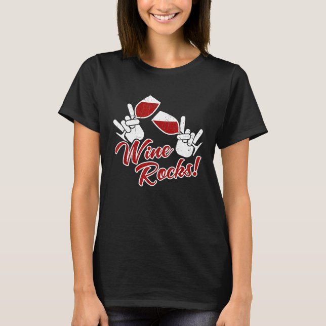 Camiseta Humor Bebendo das Rochas de Vinho (Frente)