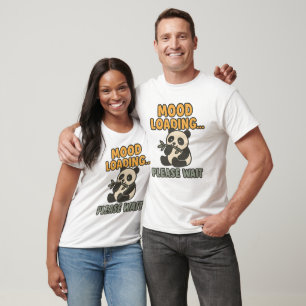 Camiseta Humor Carregando... Por Favor Aguarde Panda
