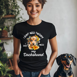 Camiseta Humor com terapia Dachshund