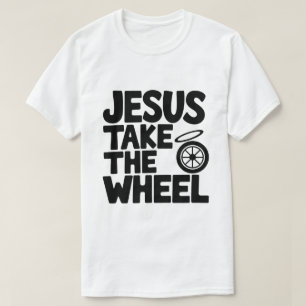 Camiseta Humor Cristão - Jesus Pega a Roda