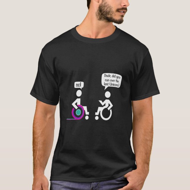 Camiseta Humor de Amputação Paraplégico em Cadeira de Rodas (Frente)