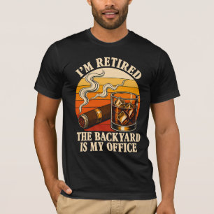 Camiseta Humor de Aposentadoria com Uísque e Charuto Quinta