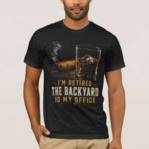 Camiseta Humor de Aposentadoria com Whisky e Charuto Quinta