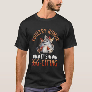 Camiseta Humor de Aves Seu Frango de Impressão Traseira Egg
