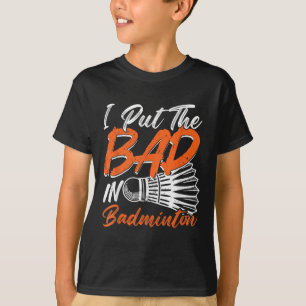 Camiseta Humor de Badminton Engraçado Esmagar Peteca Esport