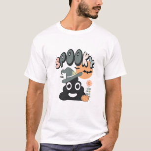 Camiseta Humor de Banheiro Divertido Cute Retro Halloween A
