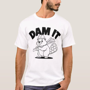 Camiseta Humor de Construção de Dam It Beaver