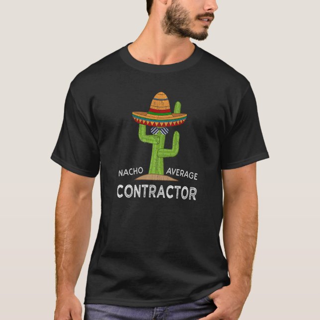 Camiseta Humor de Construção Divertido Dizendo Contratante  (Frente)