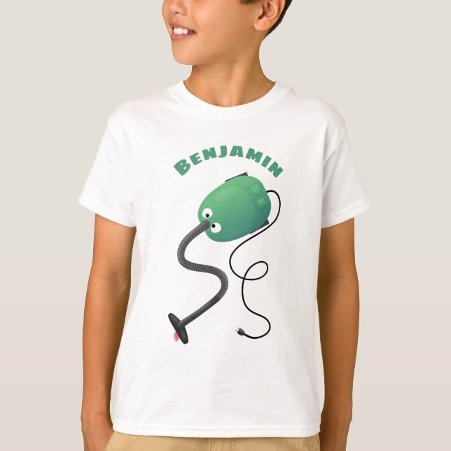 Camiseta Humor de desenho animado de aspirador (Frente)
