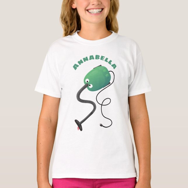 Camiseta Humor de desenho animado de aspirador (Frente)