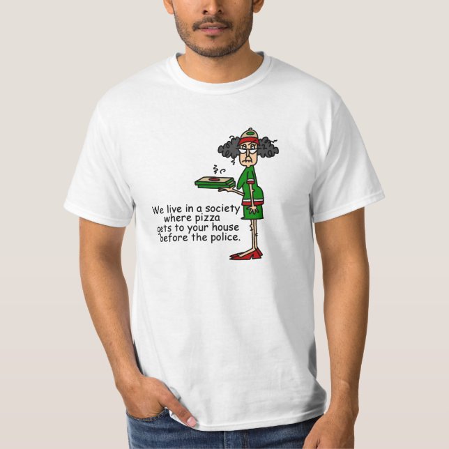 Camiseta Humor de Entrega de Pizza (Frente)