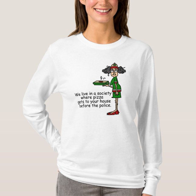 Camiseta Humor de Entrega de Pizza (Frente)