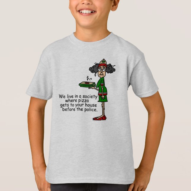 Camiseta Humor de Entrega de Pizza (Frente)