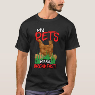 Camiseta Humor de Frango Meus Animais de Estimação Fazem Ca