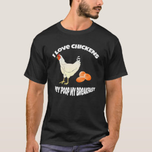 Camiseta Humor de Galinha Eu Amo Galinhas Elas Cocôam Meu C