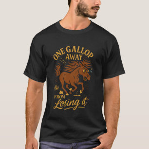 Camiseta Humor de Garota de Cavalo Vida no Celeiro Sela Sas