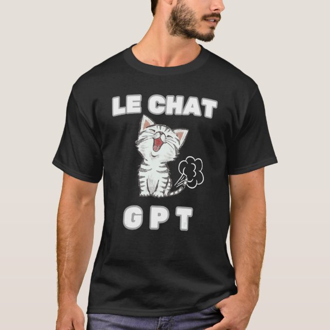 Camiseta humor de gato gpt inteligência artificial (Frente)
