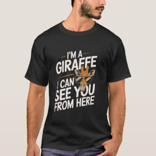 Camiseta Humor de Girafa Te Vejo Festa Dizendo